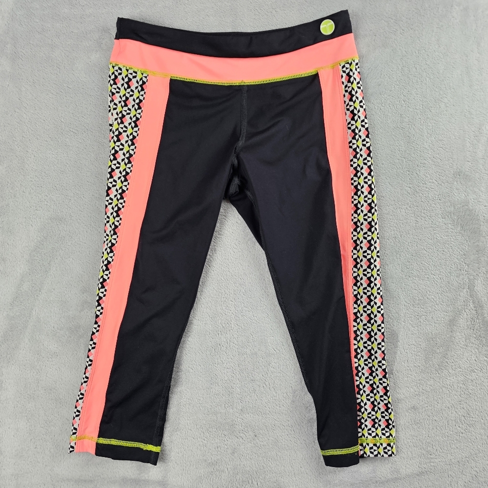 Trina Turk Recreation Cropped Leggings Pink Black Women's Size  Small
